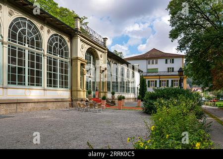 Bad Imnau est situé dans l'Eyachtal et était une station thermale jusqu'au début de 2022, Haigerloch, Allemagne Banque D'Images