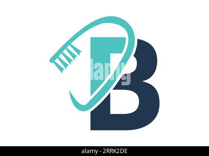 Lettre initiale D logo dentaire combiner avec le symbole brosse à dents. Modèle vectoriel de conceptions de logo de soins dentaires Illustration de Vecteur