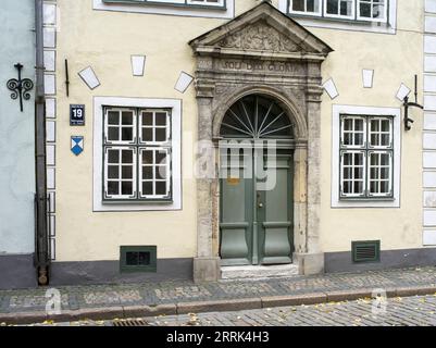 Façade de l'une des «maisons des trois Frères» dans la vieille ville de Riga, Lettonie Banque D'Images