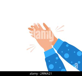 Les mains humaines se claquement. Applaudir les mains. Expression de l'approbation, de l'admiration, du soutien, de la gratitude, de la reconnaissance. Illustration vectorielle de style plat Illustration de Vecteur