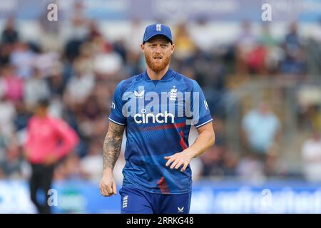 Cardiff, Royaume-Uni. 08 septembre 2023. Ben Stokes de l'Angleterre lors du match de Metro Bank ODI Series entre l'Angleterre et la Nouvelle-Zélande à Sophia Gardens, Cardiff, Royaume-Uni, le 8 septembre 2023. Photo de Stuart Leggett. Usage éditorial uniquement, licence requise pour un usage commercial. Aucune utilisation dans les Paris, les jeux ou les publications d'un seul club/ligue/joueur. Crédit : UK Sports pics Ltd/Alamy Live News Banque D'Images