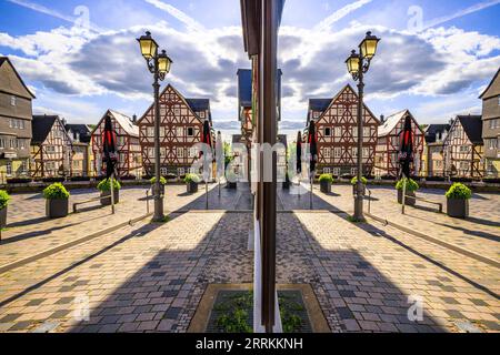 Belle vieille ville et maisons historiques à colombages dans la ville de Wetzlar, Hesse, Allemagne Banque D'Images