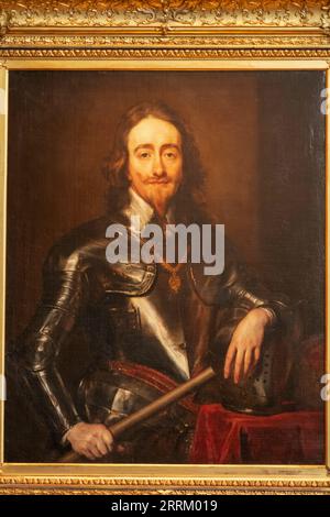 Angleterre, Sussex, West Sussex, Arundel, Château d'Arundel, Portrait du roi Charles I (1600-1649) par Van Dyke Banque D'Images