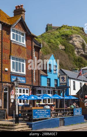 Angleterre, Sussex, East Sussex, Hastings, la vieille ville, Le Dolphin Inn Pub Banque D'Images