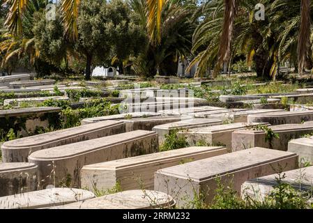 Le cimetière juif dans le centre-ville de Tanger, au Maroc Banque D'Images