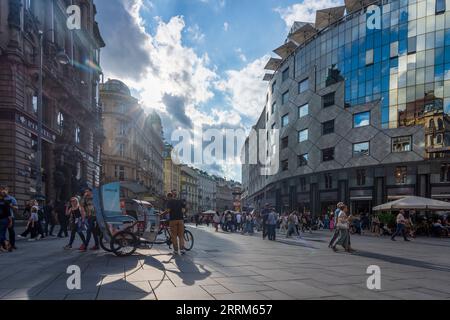 Vienne, rue Graben, place stock-im-Eisen-Platz, Haas-Haus en 01. Quartier Vieille ville, Vienne, Autriche Banque D'Images