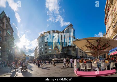 Vienne, rue Graben, place stock-im-Eisen-Platz, Haas-Haus en 01. Quartier Vieille ville, Vienne, Autriche Banque D'Images