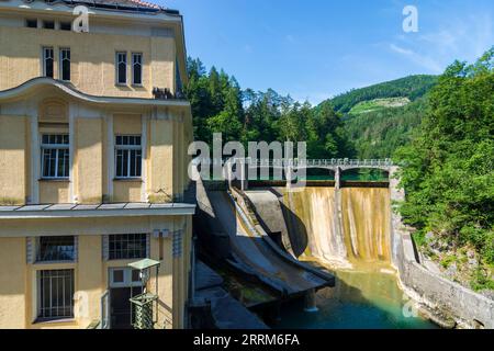 Micheldorf à Oberösterreich, centrale électrique à la gorge Steyrdurchbruch (percée de la rivière Steyr) à Steyr, région du parc national, haute-Autriche, Autriche Banque D'Images