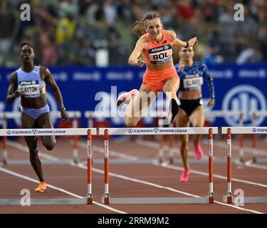 BRUXELLES - Femke bol pendant les 400 mètres haies de l'Allianz Memorial Van Damme 2023, dans le cadre de la série de la Diamond League 2023 au Stade Roi Baudouin le 8 septembre 2023 à Bruxelles, Belgique. ANP | Hollandse Hoogte | GERRIT VAN COLOGNE Banque D'Images