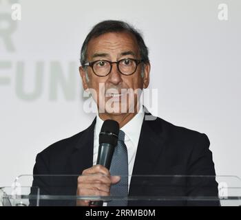 Milan, Italie. 08 septembre 2023. Milan, Italie Conférence de presse de la Fondation Feltrinelli de Healthy Lungs for Life, la campagne mondiale de sensibilisation sur l'importance de la santé pulmonaire, promue par ELF (European Lung Foundation) en collaboration avec ERS (European Respiratory Society). Sur la photo:Giuseppe Sala Maire de la Municipalité de Milan crédit : Agence photo indépendante/Alamy Live News Banque D'Images