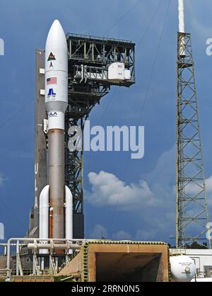 Cape Canaveral, États-Unis. 08 septembre 2023. Une fusée Atlas 5 de la United Launch Alliance transportant une charge utile classifiée connue sous le nom de SILENTBARKER est prête à être lancée sur le plot 41 de la station spatiale Cape Canaveral à Cape Canaveral. La mission NROL-107 est un partenariat entre le Bureau national de reconnaissance et la Force spatiale américaine et devrait être lancée le 9 septembre 2023 à 8:51 h HAE. Crédit : SOPA Images Limited/Alamy Live News Banque D'Images