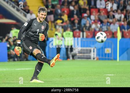 Moscou, Russie - 27 juin 2018. Le gardien de but de l'équipe nationale de Serbie Vladimir Stojkovic lors du match de la coupe du monde de la FIFA 2018 Serbie vs Brésil (0-2) Banque D'Images