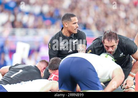 Saint Denis, France. 08 septembre 2023. Paris Aaron Smith (Nouvelle-Zélande) lors du match d'ouverture de la coupe du monde de Rugby 2023 entre la France et la Nouvelle-Zélande au Stade de France, Saint Denis, Paris, France le vendredi 8 septembre 2023 (Claire Jeffrey/SPP) crédit : SPP Sport Press photo. /Alamy Live News Banque D'Images