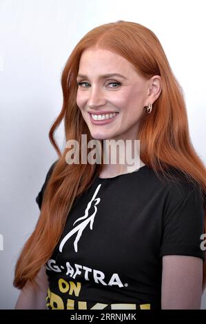 Venise, Italie. 08 septembre 2023. Jessica Chastain assiste à un photocall pour le film "Memory" au 80e Festival International du film de Venise à Venise, Italie, le vendredi 8 septembre 2023. Photo de Rocco Spaziani/UPI crédit : UPI/Alamy Live News Banque D'Images