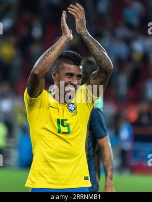 Moscou, Russie - 27 juin 2018. Le milieu de terrain de l'équipe nationale du Brésil Paulinho lors du match de la coupe du monde de la FIFA 2018 Serbie vs Brésil (0-2) Banque D'Images