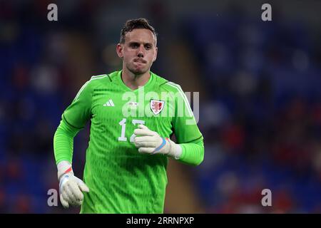 Cardiff, Royaume-Uni. 07 septembre 2023. Danny Ward, le gardien du pays de Galles regarde. Pays de Galles contre Corée du Sud, match amical international de football au stade de Cardiff à Cardiff, pays de Galles du Sud, le jeudi 7 septembre 2023. Usage éditorial uniquement. photo par Andrew Orchard/Andrew Orchard photographie sportive/Alamy Live News crédit : Andrew Orchard photographie sportive/Alamy Live News Banque D'Images