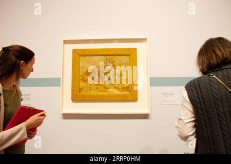 230208 -- AMSTERDAM, le 8 février 2023 -- les visiteurs voient l'œuvre Quinces, Lemons, poires et raisins de Vincent van Gogh lors d'un avant-première de l'exposition choisir Vincent - Portrait d'une histoire de famille au Musée Van Gogh à Amsterdam, pays-Bas, le 8 février 2023. Le musée Van Gogh célèbre cette année son 50e anniversaire et rend hommage à la famille Van Gogh avec l’exposition, qui devrait ouvrir au public du 10 février au 10 avril. Photo de /Xinhua PAYS-BAS-AMSTERDAM-VAN GOGH MUSEUM-EXPOSITION SylviaxLederer PUBLICATIONxNOTxINxCHN Banque D'Images