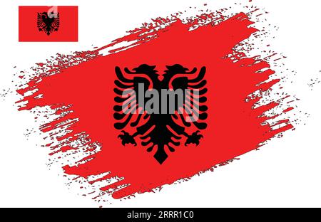 Brush Design Albanie Flag Vector Illustration de Vecteur