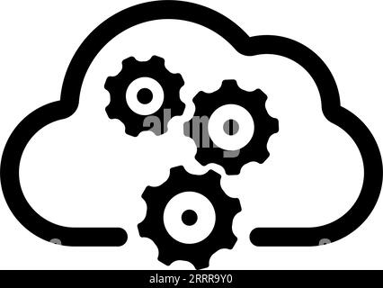 Illustration de l'icône vectorielle SaaS ( service cloud ) Illustration de Vecteur