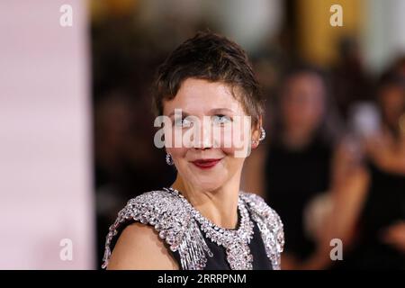 Italie, Lido di Venezia, 08 septembre 2023 : Maggie Gyllenhaal assiste à un tapis rouge pour le film "Memory" au 80e Festival International du film de Venise le 08 septembre 2023 à Venise, en Italie. Photo © Ottavia Da Re/Sintesi/Alamy Live News Banque D'Images