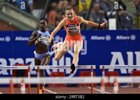 BRUXELLES - Femke bol lors du 400 mètres haies féminin de l'Allianz Memorial Van Damme 2023, dans le cadre de la série Diamond League 2023 au Stade Roi Baudouin le 8 septembre 2023 à Bruxelles, Belgique. ANP | Hollandse Hoogte | GERRIT VAN COLOGNE Banque D'Images