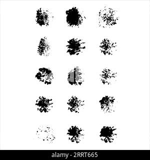 Empreintes abstraites. Ensemble des éléments grungy noirs sur fond blanc. Illustration de Vecteur