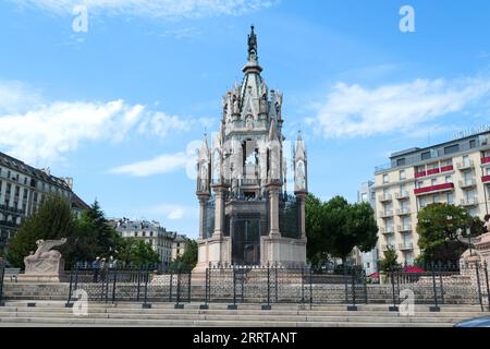 Genève, suisse. Août 13. 2023. Monument Brunswick. Mausolée néo-gothique dédié à la mémoire du duc Charles II de Brunswick. Banque D'Images