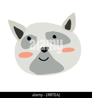 mignon portrait simple de l'animal - chien, visage. Illustration de Vecteur