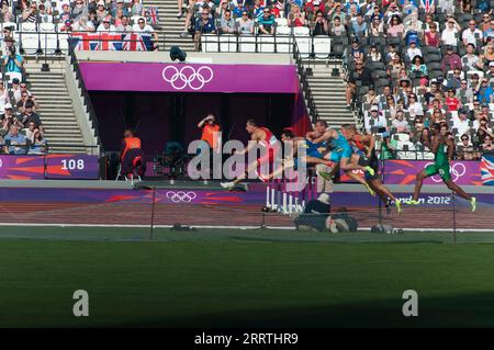 Homme Steeplechase aux Jeux Olympiques de Londres 2012 Banque D'Images