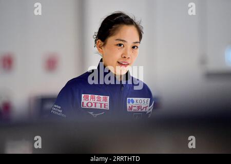 HANA YOSHIDA (JPN), pendant la pratique féminine, au Lombardia Trophy 2023 Memorial Anna Grandolfi, à IceLab, le 9 septembre 2023 à Bergame, Italie. Crédit : Raniero Corbelletti/AFLO/Alamy Live News Banque D'Images