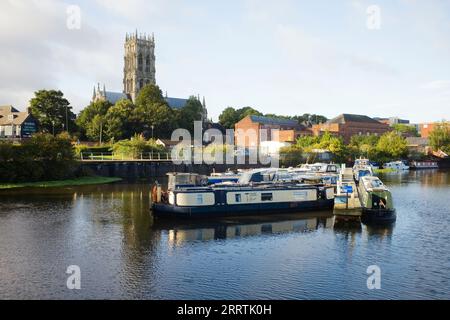 Amarrages à Doncaster Wharf sur la navigation de Sheffield et du South Yorkshire Banque D'Images