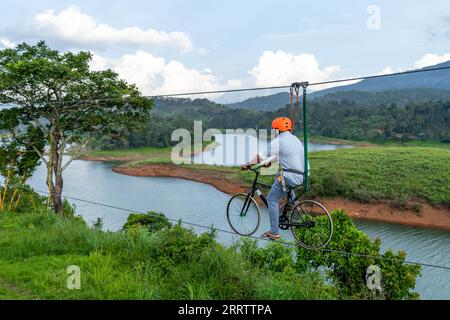 Banasura Sagar Dam est un beau paysage au hotspot touristique à Wayanad, Kerala Inde. Banque D'Images
