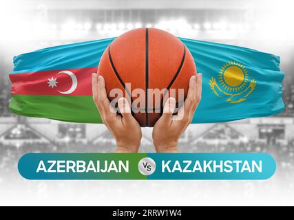 Image conceptuelle de la coupe de compétition de basket-ball des équipes nationales de basket-ball de l'Azerbaïdjan vs Kazakhstan Banque D'Images