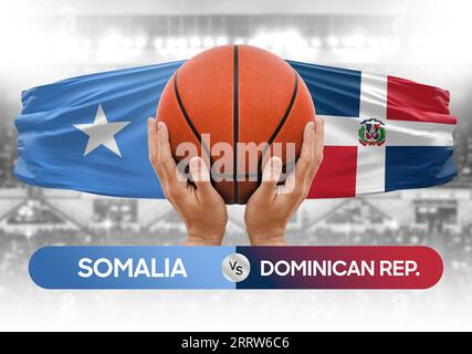 Somalie vs République dominicaine équipe nationale de basket-ball match compétition Cup image conceptuelle Banque D'Images