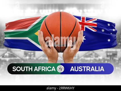 Image conceptuelle de l'équipe nationale de basket-ball d'Afrique du Sud contre l'Australie Banque D'Images