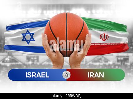 Image conceptuelle des équipes nationales de basket-ball Israël vs Iran basket-ball match compétition Cup Banque D'Images