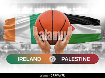 Image conceptuelle de la coupe de compétition des équipes nationales de basket-ball Irlande vs Palestine Banque D'Images