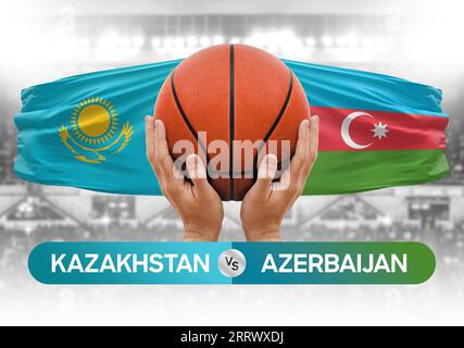 Image conceptuelle des équipes nationales de basket-ball Kazakhstan vs Azerbaïdjan basket-ball match compétition Cup Banque D'Images