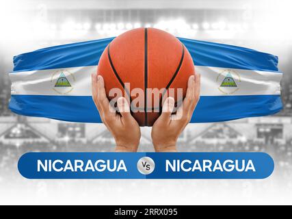 Nicaragua vs Nicaragua équipes nationales de basket-ball match compétition Cup image conceptuelle Banque D'Images