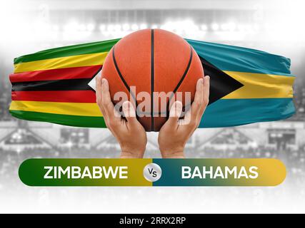 Image conceptuelle de la coupe de compétition de basket-ball des équipes nationales de basket-ball du Zimbabwe vs Bahamas Banque D'Images