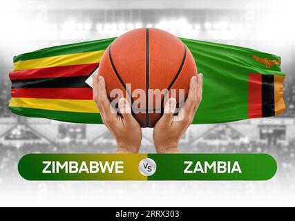 Image conceptuelle de la coupe de compétition de basket-ball des équipes nationales de Zambie vs Zimbabwe Banque D'Images