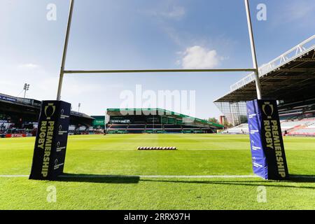 Leicester, Royaume-Uni. 9 septembre 2023 ; Mattioli Woods Welford Road Stadium, Leicester, Leicestershire, Angleterre ; English Premiership Rugby Cup, Leicester Tigers versus Caldy ; Mattioli Woods Welford Road Stadium avant le coup d'envoi Banque D'Images