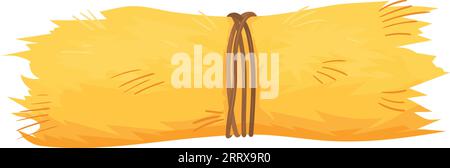 Icône de dessin animé de paquet de foin. Symbole de récolte de ferme isolé sur fond blanc Illustration de Vecteur