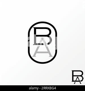 Logo design concept graphique créatif abstrait premium vecteur stock signe lettre initiale BA police sur top down connecté. Lié à la typographie monogramme Illustration de Vecteur