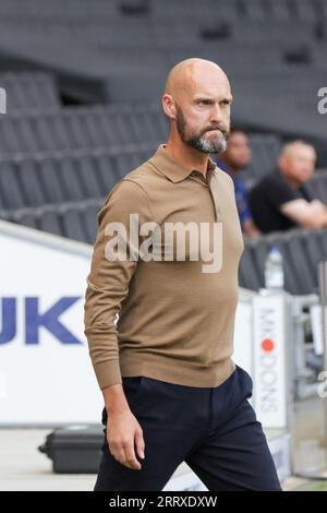 Milton Keynes, Royaume-Uni. 9 septembre 2023. Le Manager du comté de Notts Luke Williams avant le match de Sky Bet League 2 entre MK dons et Notts County au Stadium MK, Milton Keynes le samedi 9 septembre 2023. (Photo : John Cripps | MI News) crédit : MI News & Sport / Alamy Live News Banque D'Images