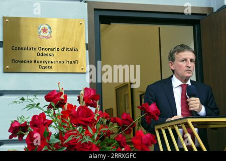 Non exclusive : ODESA, UKRAINE - 7 SEPTEMBRE 2023 - Ambassadeur extraordinaire et plénipotentiaire de la République italienne en Ukraine Pier Francesco Zaz Banque D'Images