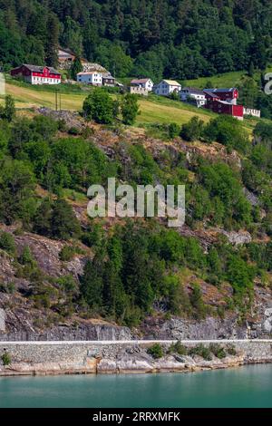 Village de Luster, comté de Vestland, Norvège Banque D'Images