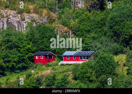 Village de Luster, comté de Vestland, Norvège Banque D'Images