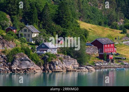 Village de Luster, comté de Vestland, Norvège Banque D'Images