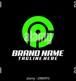 modèle d'icône du logo pc cp Illustration de Vecteur